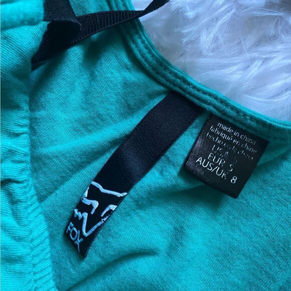 FOX Racing Dress Stretchy Elastic Back Adjustable Spaghetti Straps Teal Small - Picture 7 of 8
